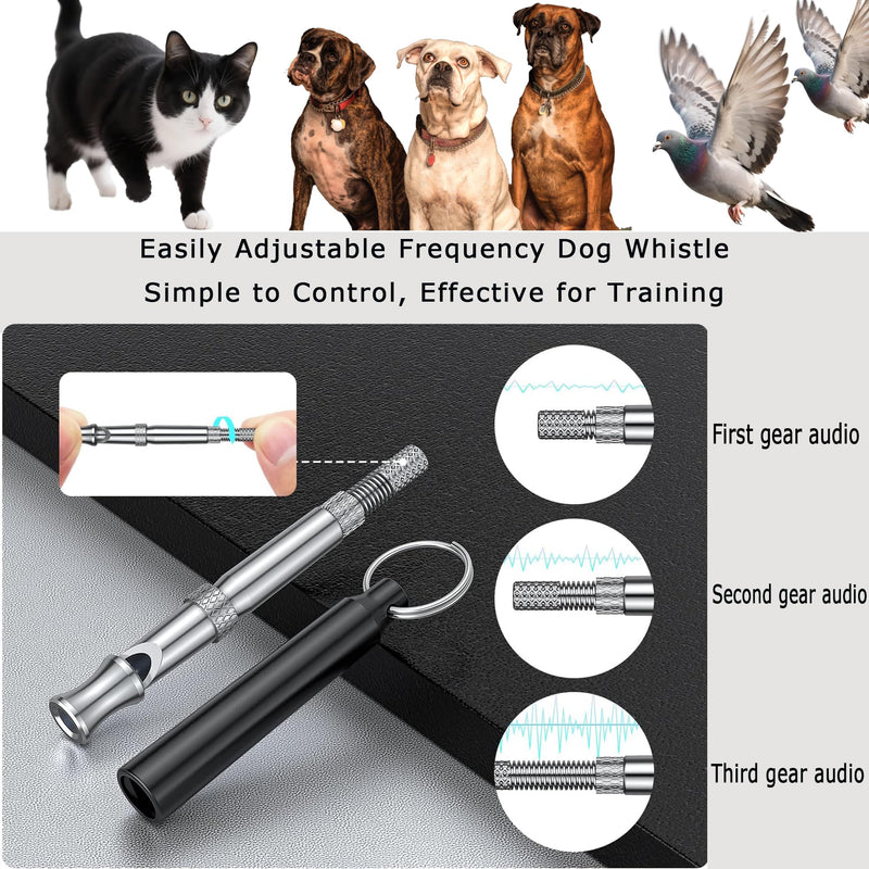 Professional Dog Training Whistle with Lanyard, 3 Adjustable Levels, Ultrasonic Anti-Barking Tool (Pink) Pink