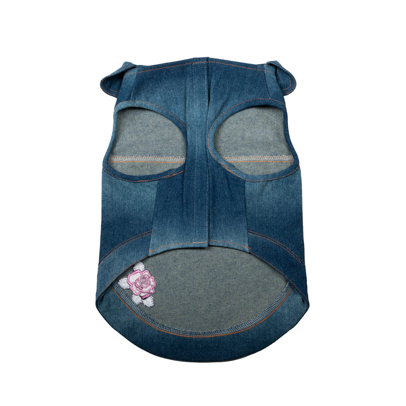 Dolly Doggy Parton Blue Denim Jacket with Collar for Dogs, Dog Apparel (Pack of 2) Medium (Pack of 2)