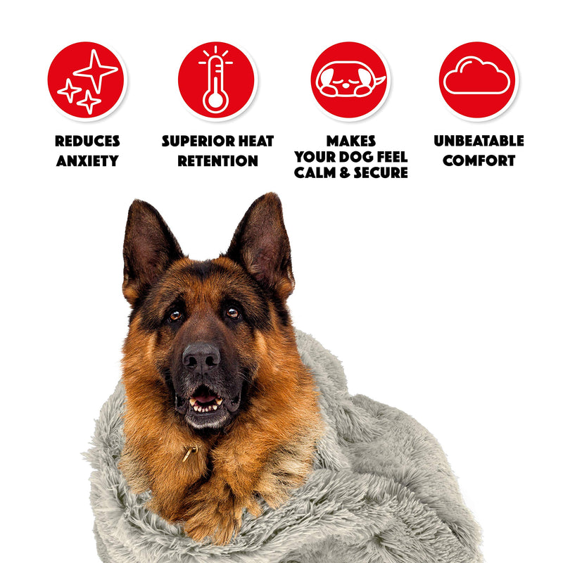 The Dog’s Blanket – Faux Fur Dog Blanket, Silver Grey, XL, 38x54 Silver Grey Fur XL Blanket (38x54") - PawsPlanet Australia