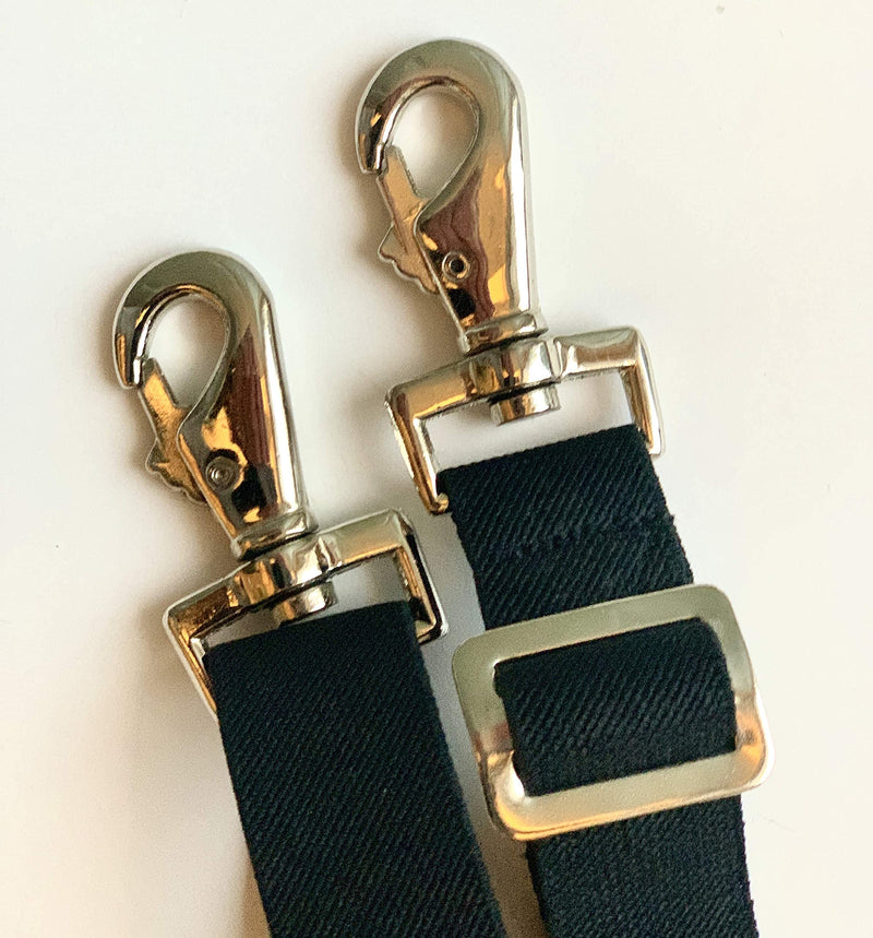 Majestic Ally Pack of 2 Adjustable Length Horse Blanket Sheet Replacement Elastic Leg Strap with Double Swivel Snaps Black - PawsPlanet Australia