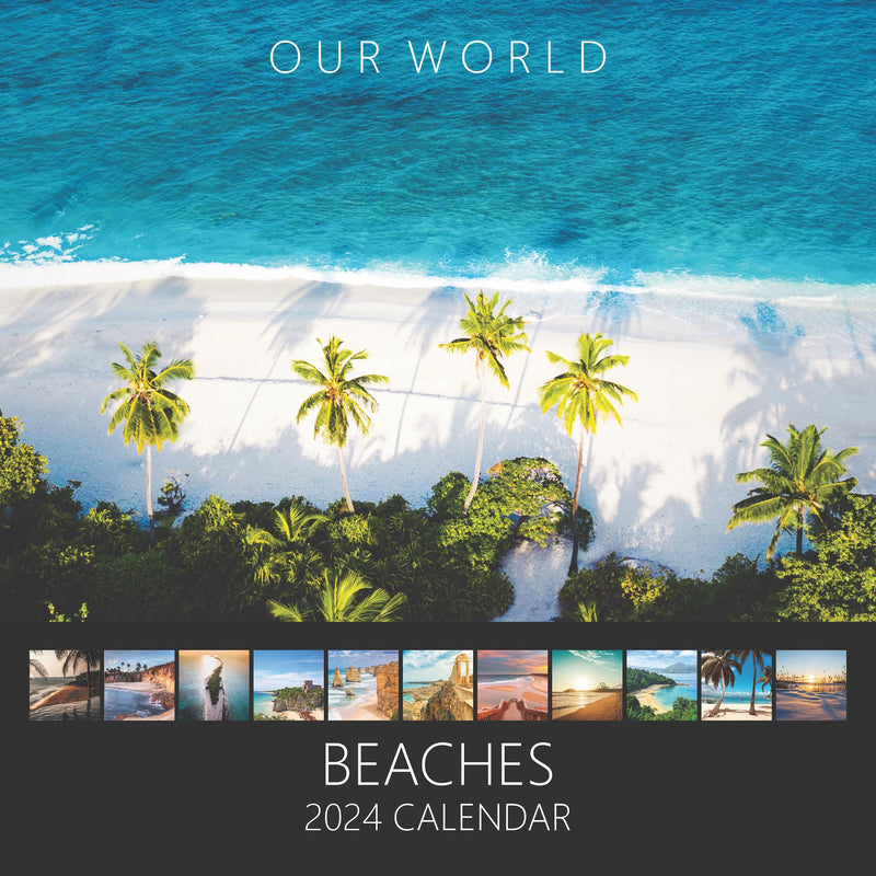 Our World Beaches 2024 Wall Calendar - Fun Family Planner & Daily Organiser with Monthly Around the World Scenery Imagery - Slim Design 2024 Wall Planner - A Great Gift for Beach lovers - PawsPlanet Australia