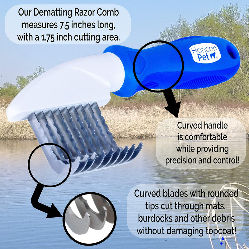Ultimate Pet Dematting & Deshedding Set - 3 in 1 Grooming Tool Set - Dual Sided Undercoat Rake, Dematting Razor Comb & Detangling Pet Comb 3 Piece Set - PawsPlanet Australia