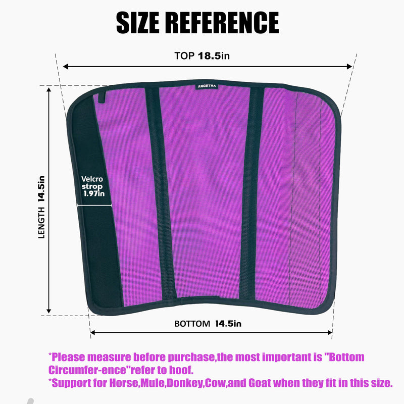 Mesh Horse Fly Boots Set of 4, Loose Fitting Shoofly Leggings for Horses with Breathable & Adjustable, Fly Leg Wraps for Horses Stop Annoying Stomping, Stay-on Comfortable Shoo Fly Boots (Purple)