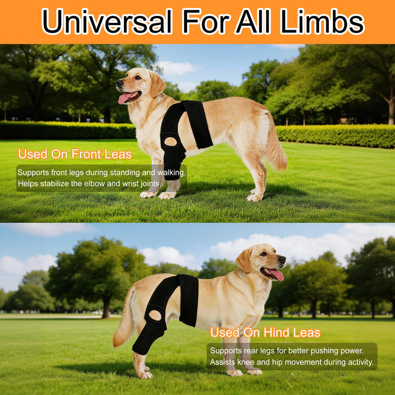 Dog Knee Brace with Side Stabilizers for Joint Support, Adjustable Soft Breathable Leg Braces, Helps with Knee Cap Dislocation, Prevent Licking-Large L