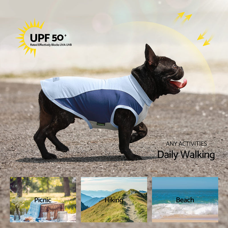 Fitwarm 2 Pack UPF 50+ UV Sun Protection Dog Shirt, Quick Dry Summer Dog Clothes for Small Dogs Boy Girl, Reflective Label, Lightweight Breathable Cooling Vest, Pet Cat Outfit, Orange, Blue, XL X-Large Orange-Blue - PawsPlanet Australia