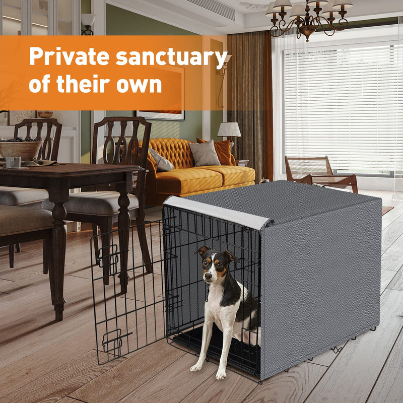 Dog Crate Cover for Wire Cages 30 Inch Indoor Breathable Polyester Pet Kennel Cover Machine Wash & Dry (Cover Only) 30 Inch (30"x18"x21") - PawsPlanet Australia