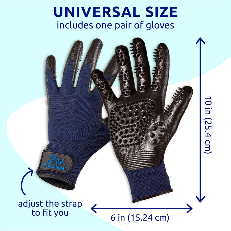 Pat Your Pet Grooming Gloves - Cat & Dog Hair Remover Glove for Deshedding Long and Short Fur