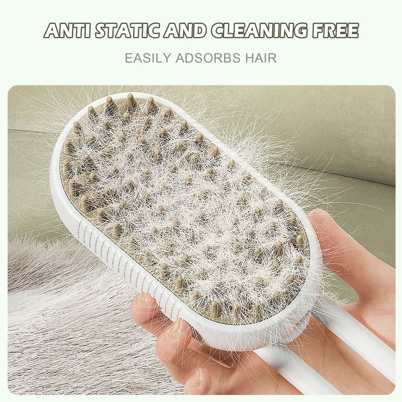 Cat Steam Brush for Shedding, 2025 Upgrade 4 in 1 Steam Pet Groomer Brush for Cleaning, Shedding, Grooming, Massage, Multifunctional Hair Removal Comb for Pet White - PawsPlanet Australia