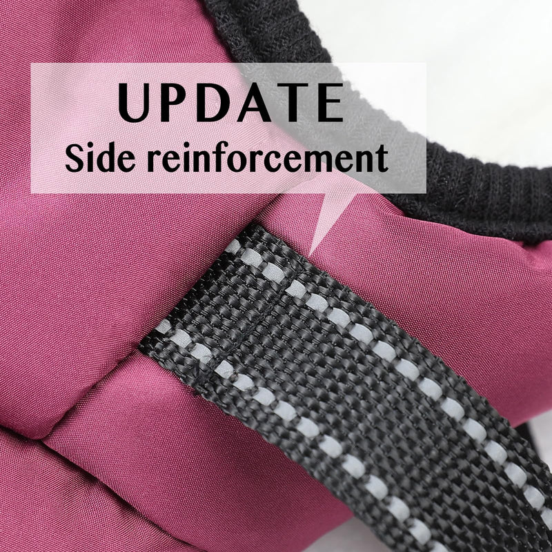 Aiboria Dog Jackets Coat for Winter Windproof Waterproof Skiing Dog Vest Fleece Warm Chest Strap Belt Purple L Violet Large - PawsPlanet Australia