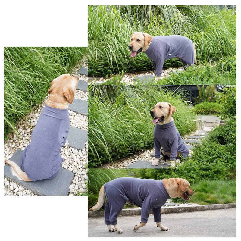 Cold Weather Coat, 4 Legs Pajamas Onesie, Winter Soft Clothes, Warm Sweaters Jacket Pet Clothes, Stretchy Soft Doggy Jumpsuits Sweatshirt for Medium Large Dogs, Navy 7XL