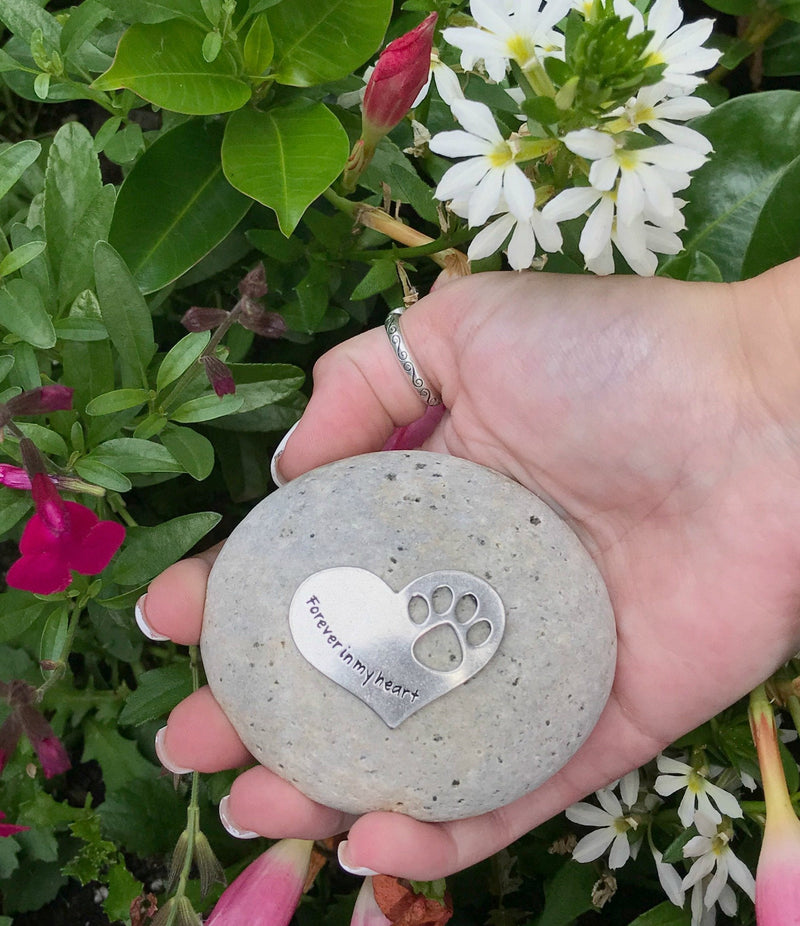 Comforting Dog Memorial Gift - Sympathy or Condolence Gift for Loss of Pet - Forever in My Heart Stone by Whitney Howard Designs - PawsPlanet Australia