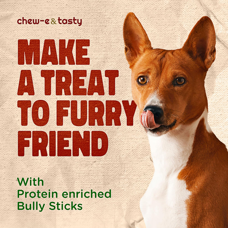 chew-e&tasty 6" Jumbo Braided Bully Sticks for Dogs (Pack of 5) - Long Lasting Beef Chews - Made of Digestible High Protein & Low Fat Dental Care Dog Bully Sticks for Medium to Large Breeds 6" Jumbo Braided - Pack of 5 - PawsPlanet Australia