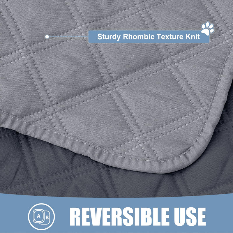 Smiry Waterproof Dog Blanket, Reversible Dog Bed Cover Pet Blanket, Soft Pet Couch Covers for Sofa Washable, Bed Couch Sofa Furniture Protector for Puppy Cat Kids (30"x80", Grey/Dark Grey) Checkered 30x80 Inch - PawsPlanet Australia