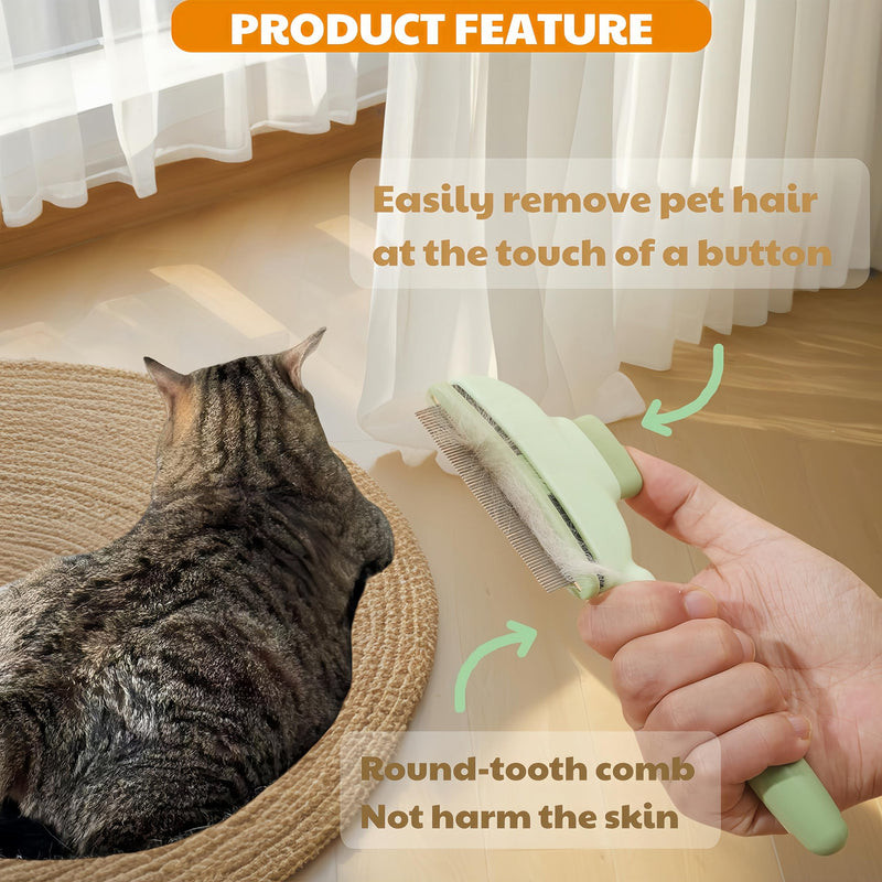 2 PCS Cat Comb Dog Comb Tool, 1 PCS Pet Hair Removal Gloves Brush, Reusable Pet Cat Dog Hair Removal Grooming Gloves Brush Tool (2PCS+1PCS) 2PCS+1PCS - PawsPlanet Australia