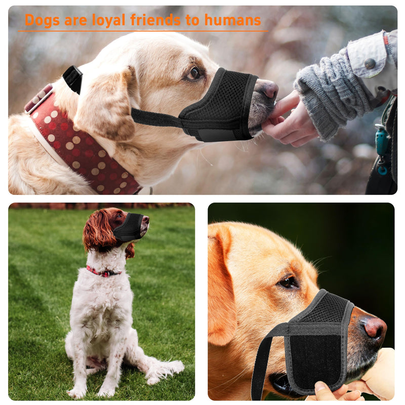 Dog Muzzle, Breathable Nylon Muzzles for Small Medium Large Dogs, Soft Air Mesh Pet Muzzles Anti Chewing Allow Eating Drinking, Adjustable Puppy Mouth Cover Prevent Biting 6 Sizes, Black, XS X-Small - PawsPlanet Australia