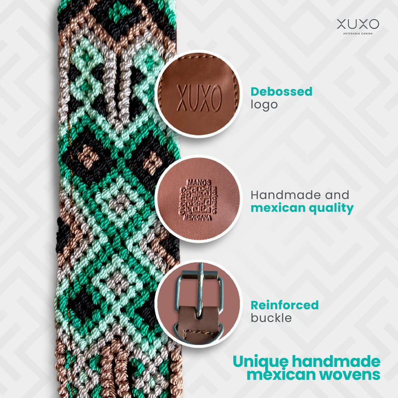 XUXO Dog Collar, Vegan Leather, Handmade, Water Resistant, Durable, Mahahual, XS