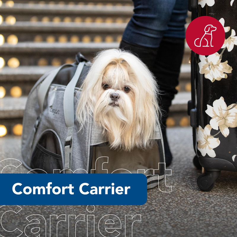 Coastal Pet Bergan Comfort Carrier - Breathable Travel Carrier for Dogs & Cats - Heather Grey, 16" x 8" x 11" - PawsPlanet Australia