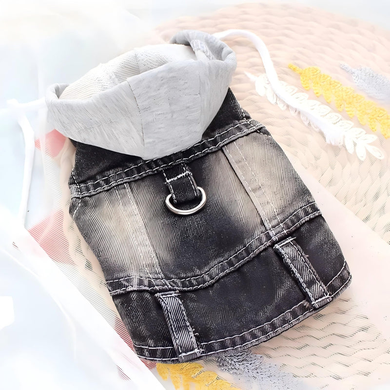 Puppy Harness Jacket for Small Dogs - Breathable Soft Dog Clothes with D-Ring for Leash, Lightweight Comfort Vest for Small Breed Puppies, Cats X-Small Black hoodies - PawsPlanet Australia