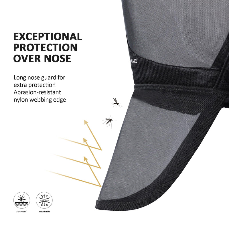Harrison Howard Pro Fly Mask with Extended Neck Cover Large Eye Space Full Face UV-Proof Mane Styling for Horse Black L - PawsPlanet Australia