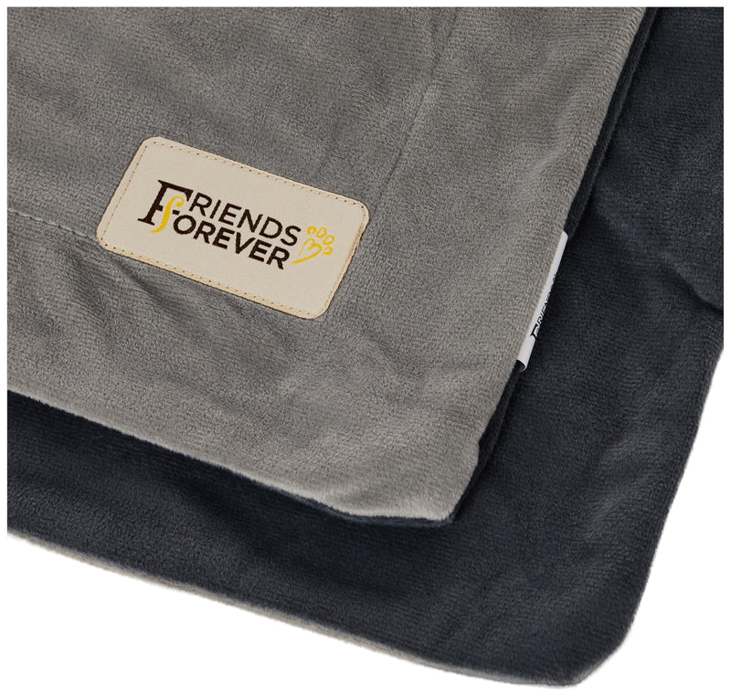 Friends Forever Durable Dog Blanket for Couch Protection, Two Tone Reversible Pet Hair Resistant Blanket for Dogs Cats Bed Kennel Crate Car Seat - Soft Velvet, Warm Fleece, Bailey 53" x 42" 53" x 42" Light Grey/Dark Grey - PawsPlanet Australia
