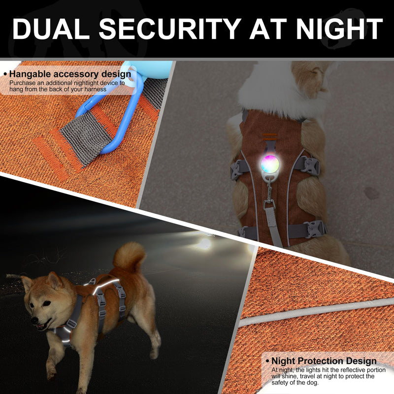 Escape Proof Dog Harness with Handle - Reflective No Pull Dog Vest, Lightweight Full Body Pet Harness Adjustable for Small Dogs Walking,Training(Blue,Chest:14-22") Chest:14-22", Fit 8-12 lbs Orange - PawsPlanet Australia