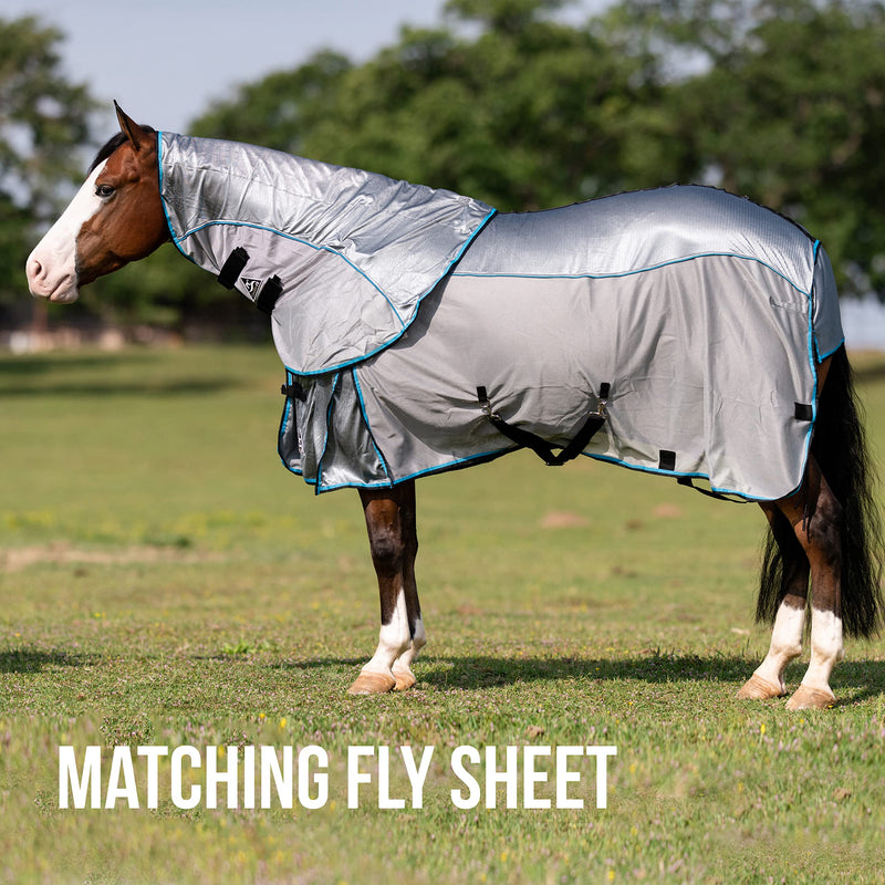 Professional's Choice Comfort-Fit Fly Neck Cover | Jersey Mesh Material | Universal Size (Pacific/Blue) Pacific/Blue