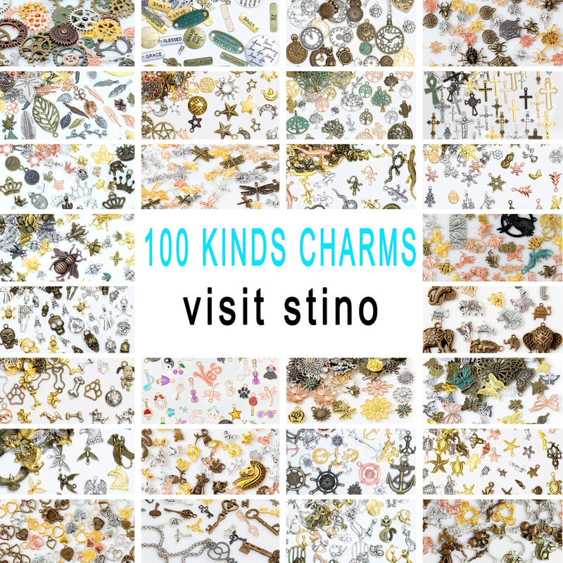 stino 100g Metal Charms for Jewelry Making, Bulk Silver & Gold Charms for Braclet Necklace Jewelry Making and Crafting Cat Bronze Glod - PawsPlanet Australia