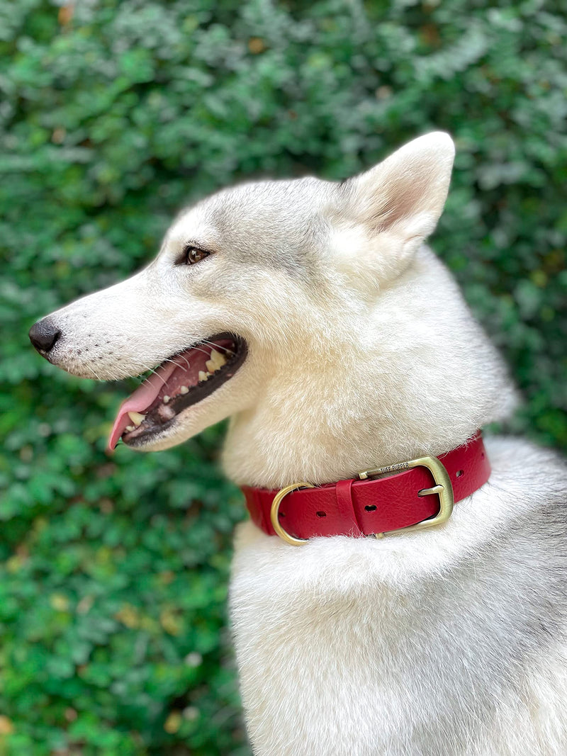 Tuff Pupper Classic Heavy Duty Dog Collar | 10x Stronger Than Leather | 100% Waterproof & Odor Proof Dog Collar | Tough Rust-Proof All Metal Hardware Crimson Red Medium (15 - 19" Neck) - PawsPlanet Australia