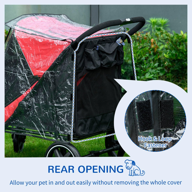 PawHut Dog Stroller Rain Cover, Cover for Dog Pram Buggy for, Large, Medium Dogs - PawsPlanet Australia