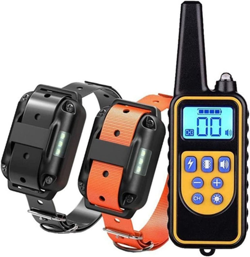 Dog Shock Collar with Remote Control – IP67 Waterproof Dog Training Collar with Beep, Vibration, Shock, Flashlight, Long-Lasting Battery, Safe for Dogs 8–120 lbs Orange