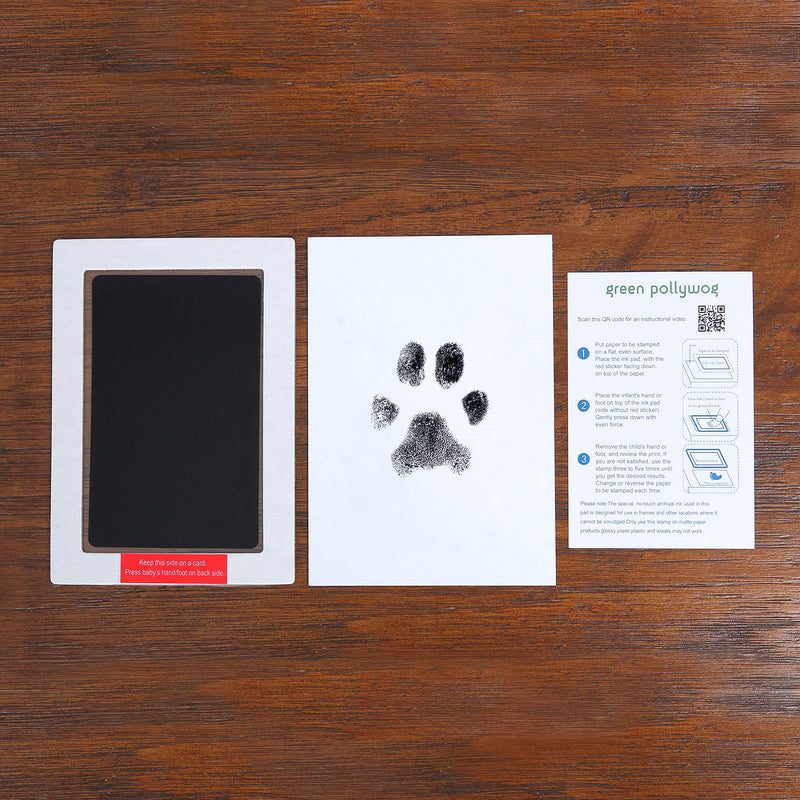 Green Pollywog | Extra-Large Clean Touch Inkless Ink Pad for Pets | Paw/Nose Prints for Dogs & Cats Non-Toxic | Paw Print Stamp Kit | Dog Paw Print Kit | Cat Footprint Keepsake (1-Pack) Paw Print Stamp Kit (Pack of 1) - PawsPlanet Australia