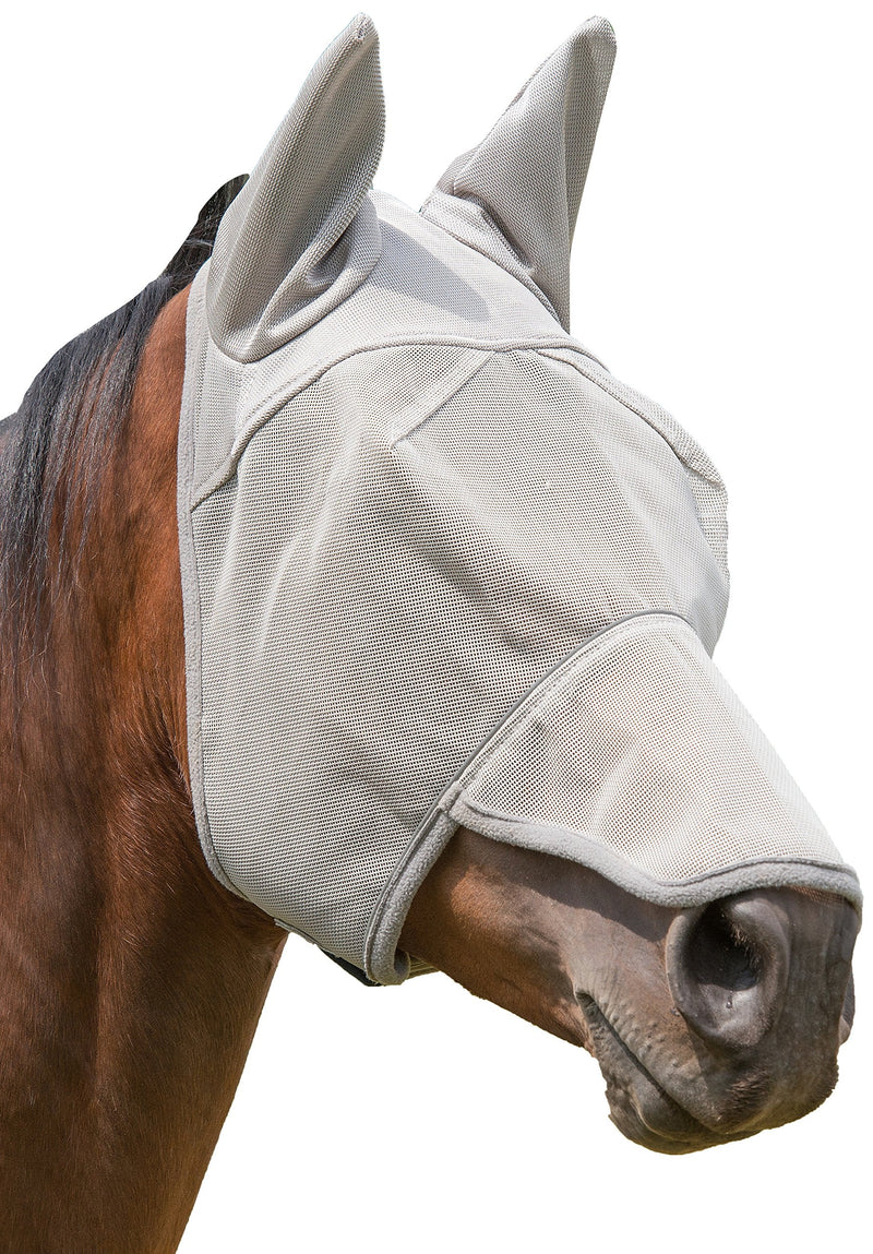 Weaver Leather 35-4100-GY Open Ear Fly Mask with Xtended Life Closure System Medium Nose and Ear Covered