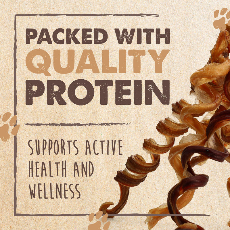 Mighty Paw Naturals Curly Bully Sticks for Dogs - Grass Fed Beef Dog Chews. Bully Sticks for Large Pets, Medium, Small Breeds. Lower Odor Treats for Small Pets. Single Ingredient 12”, 5 Pack 12" Curls - 5 Pack