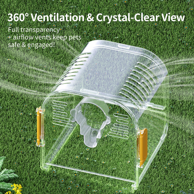 Bird Travel Carrier Cage with Metal Perch, Bottom Mesh, Food Bowl Tray, Cage Cover & Breathable Clear Ventilation for S/M Birds, Conures, Parakeets, Budgies, Canaries, Lovebirds - Purple PURPLE-SET