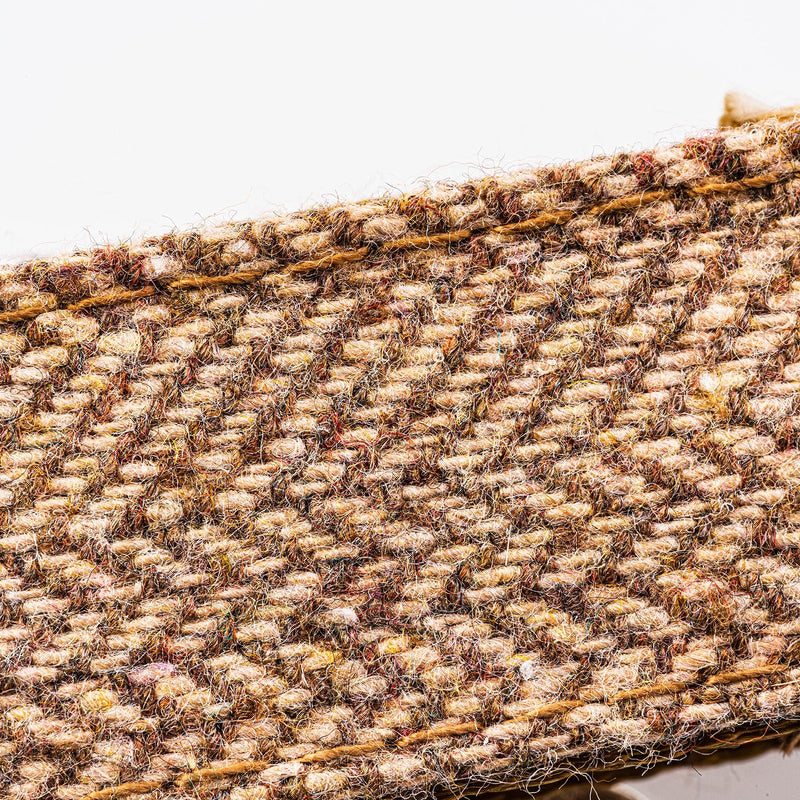 HUGO & HUDSON Tweed Dog Lead Training Leash, Caramel Checked Herringbone, 1.2m Length x 1.5cm Width XS/S