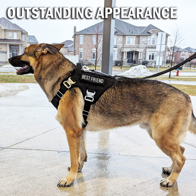 Tactical Dog Harness with 4 Metal Buckles; Waterproof, Military Grade Dog Vest; no-pulls but Does not Choke Neck; Great with Prevents Escapes, Heavy-Duty Dog Harness for Large Dogs Red (L) Large (L) - PawsPlanet Australia