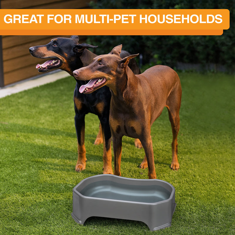 Neater Pet Brands Big Bowl - Extra Large Water Bowl for Dogs (1.25 Gallon Capacity, 160 oz) - Huge Over Size Pet Bowl - Gunmetal Grey 1.25 Gallons - PawsPlanet Australia