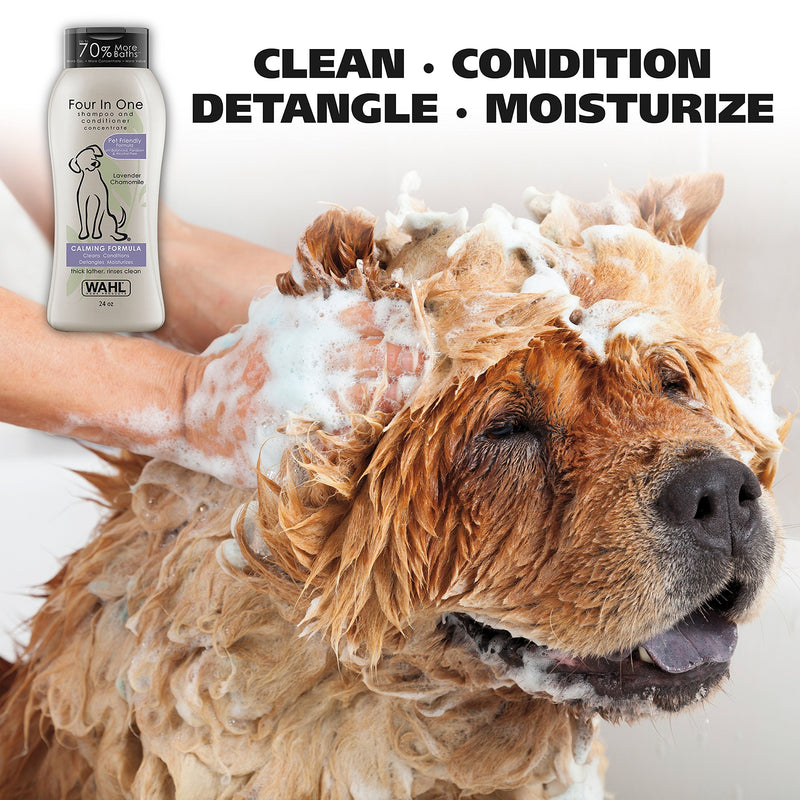 Vet's Best Dog Toothbrush & Toothpaste Kit - Natural Ingredients Reduce Plaque + Wahl Lavender Chamomile Calming Shampoo - 24 Oz 1 Count (Pack of 1) Dental Kit + Pet Shampoo