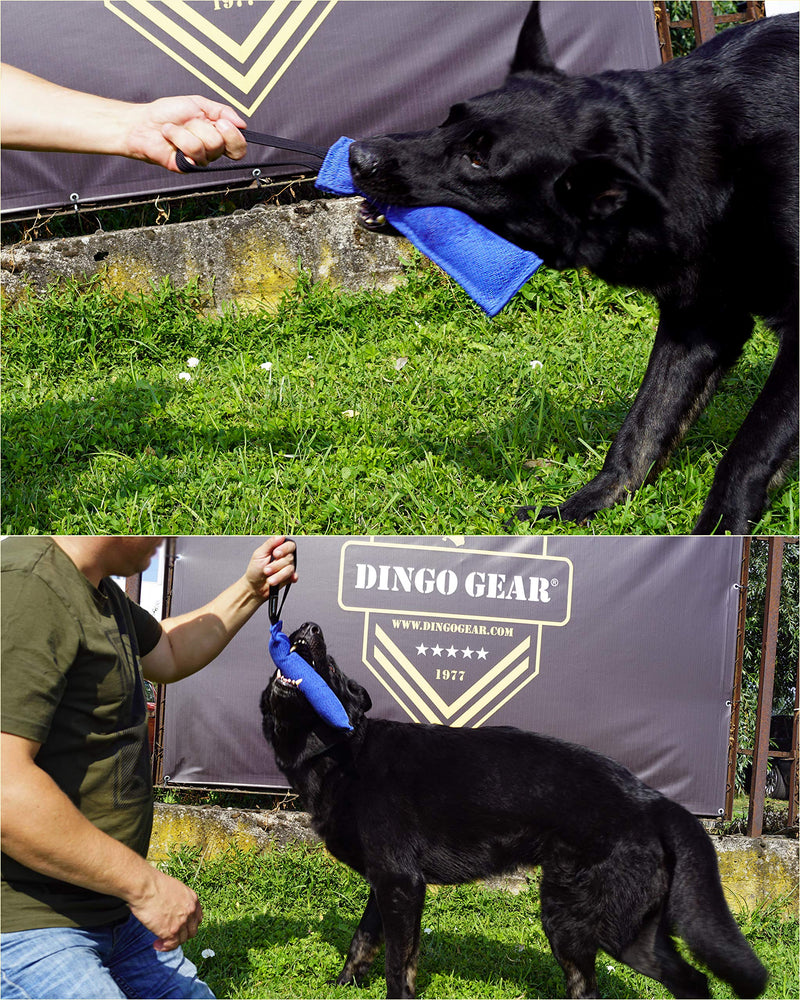 Dingo Gear French Linen tug Toy for Dog, Dog Bumper for Training, Agility, tug of war, Dog bite Pillow for Strong Dog, 1handle 11" Black S00073 1 handle Large - PawsPlanet Australia