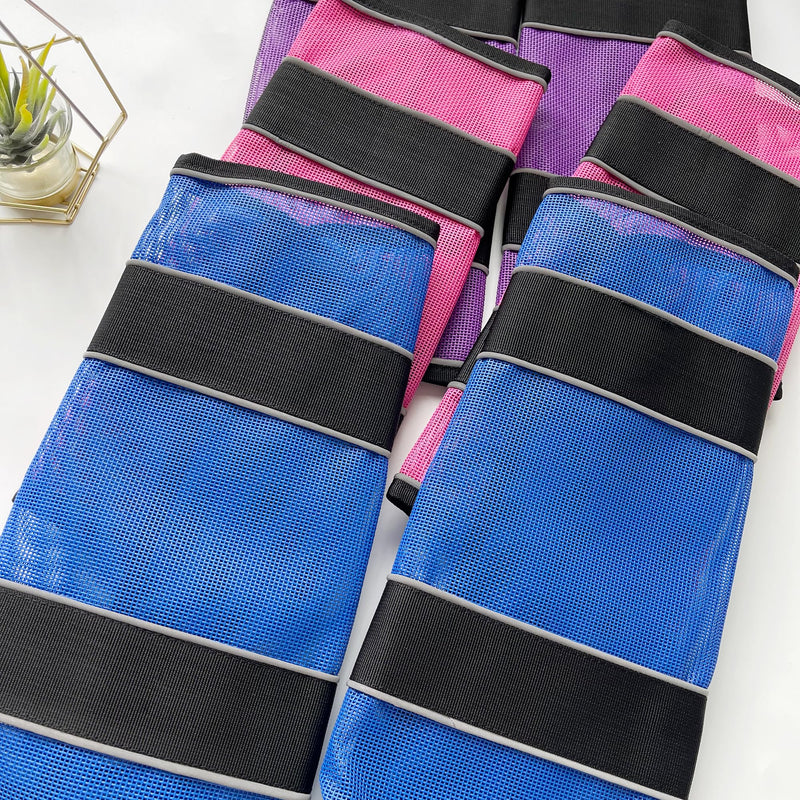 2-Pack Fly Boots for Horses (Horse Fly Leggings) | Breathable Mesh, No-Rub Loose-Fit with Reflective Strips, to Prevent Painful Fly Bites blue
