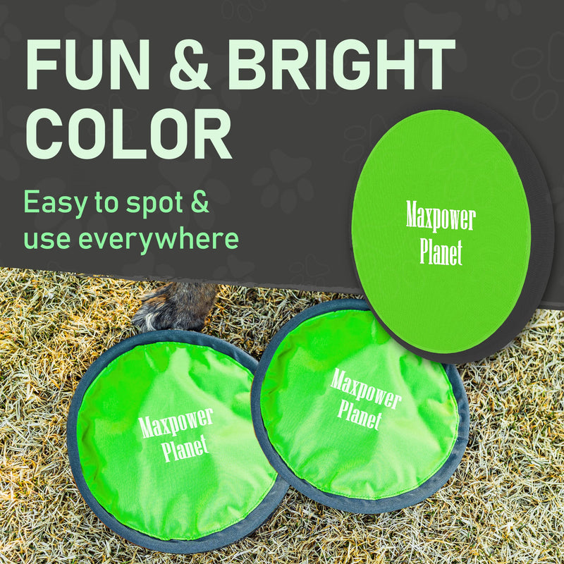 Maxpower Planet Dog Frisbee X2 Pack - Dog Frisbee Soft to Catch - Floating Frisbee for Dogs - Lightweight Flying Frisbee Dog Toy - Easy to Spot Disc Dog Frisbees Puppy Toys, Small to Large 10-inch - PawsPlanet Australia