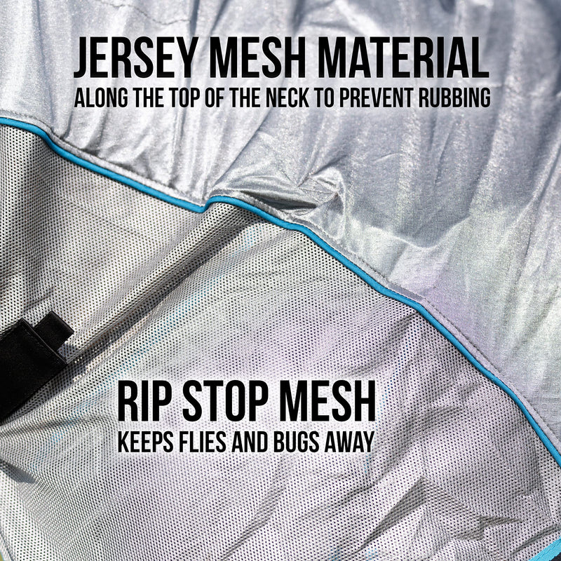 Professional's Choice Comfort-Fit Fly Neck Cover | Jersey Mesh Material | Universal Size (Pacific/Blue) Pacific/Blue