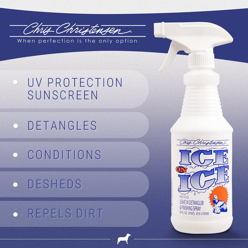 Chris Christensen Groomer's Bundle - Karben II Slicker Brush, Remove Shedding Coat, All Coat Types, Small - Ice on Ice Detangler and Finishing Spray, Ready to Use, Glide Through Coat,16 oz - PawsPlanet Australia
