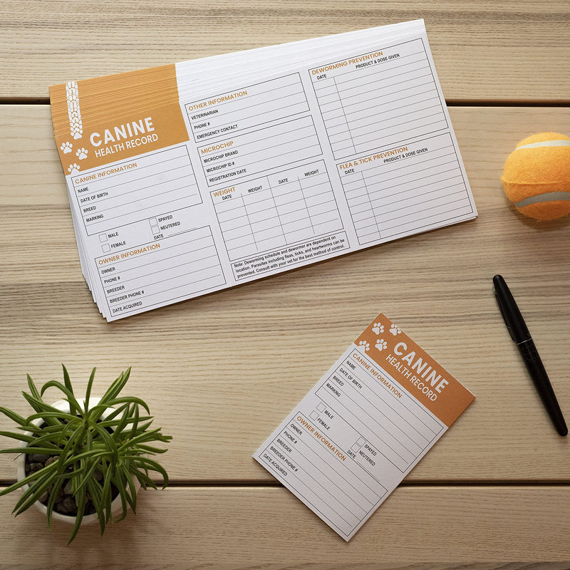 Pet Supplies | (25 Pack) Premium Canine Health Record 6x4 Inch Booklets | Dog Vaccines Large Records - Puppy Shot Vaccination Brochure Pack of 25 - PawsPlanet Australia