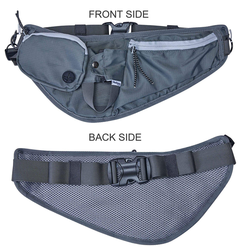 Blueberry Style All-Purpose Multi-Function Dog Walking Bag, Bumbag Waist Bag Fanny Pack - Built-in Poop Bag Holder, Dog Treat Pouch, Adjustable Waistband, and Bottle Holder 16.5" * 7" * 2" 1 Pack Waist Bag - Grey - PawsPlanet Australia