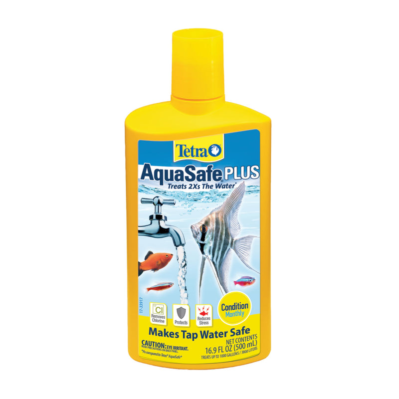 Tetra AquaSafe Plus 16.9 Ounces, aquarium Water Conditioner And Dechlorinator 16.9-Ounce
