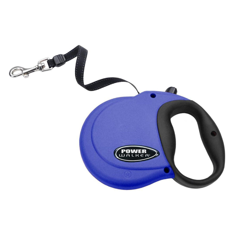 Coastal Pet Power Walker Dog Retractable Leash - Reflective Dog Leash - Stop-and-Release Control Button - Comfort Grip Handle - Blue - Large Large (Pack of 1) - PawsPlanet Australia