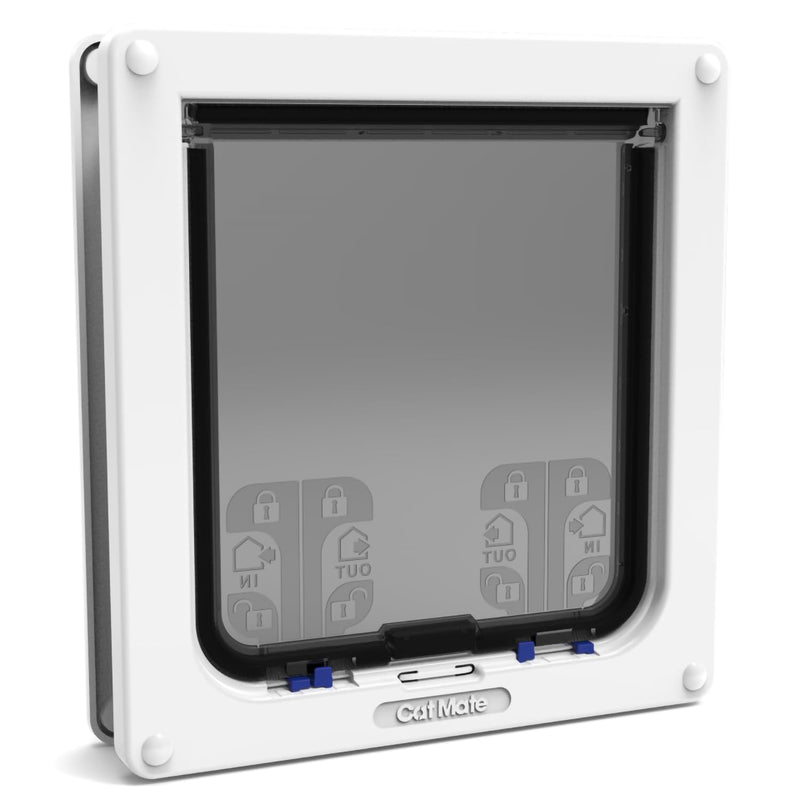Cat Mate 4-Way-Locking Large Cat Flap (221) - Secure Lockable Door for Large Cats and Small Dogs, Easy to Install and Use, for UPVC/Metal, Wall and Wood, White - PawsPlanet Australia