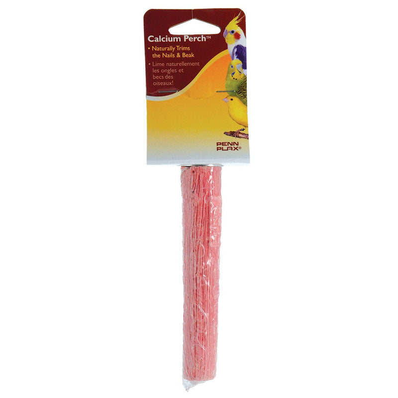 PENN-PLAX Bird-Life Calcium Bird Perch – Naturally Trims Nails & Beak – Perfect for Parakeets, Lovebirds, Cockatiels, and Other Small Birds – Red – 5” Long 5" Length - PawsPlanet Australia