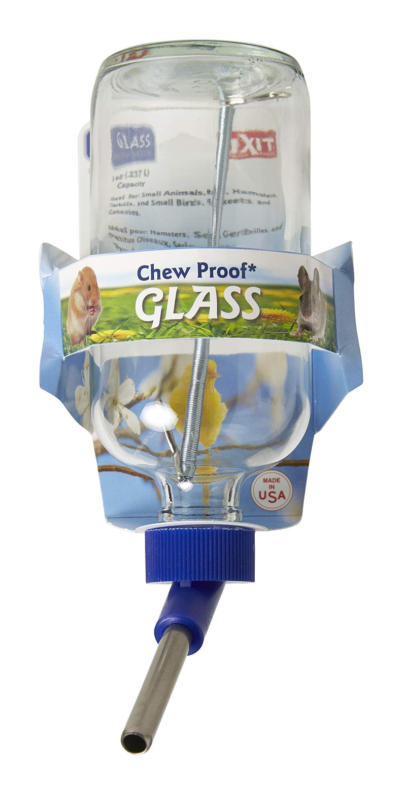 Lixit Glass Water Bottles for Rabbits, Ferrets, Small Birds, Guinea Pigs, Rats, Hamsters and Other Pets (8oz) 8oz - PawsPlanet Australia